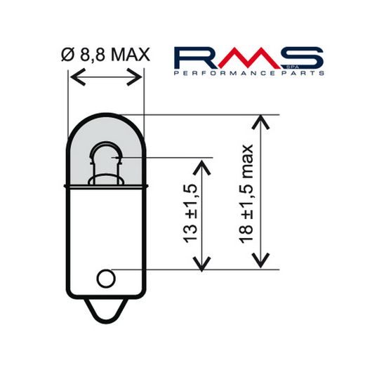 ŽIAROVKA RMS 246510411 12V 4W, BA9S BIELA