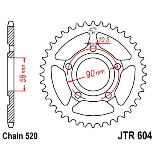 REŤAZOVÁ ROZETA JT JTR 604-44 44 ZUBOV,520