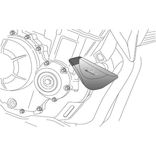 FRAME SLIDERS PUIG PRO 3158N ČIERNY S ŠEDOU GUMOU