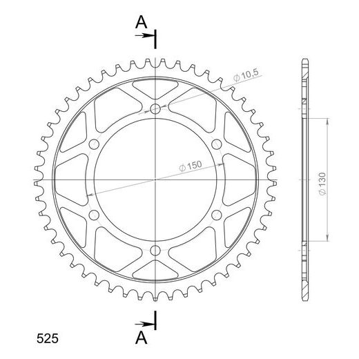 REŤAZOVÁ ROZETA SUPERSPROX RFE-300:49-BLK ČIERNA 49 ZUBOV,525