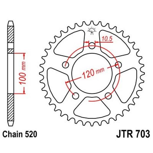 REŤAZOVÁ ROZETA JT JTR 703-44 44 ZUBOV,520