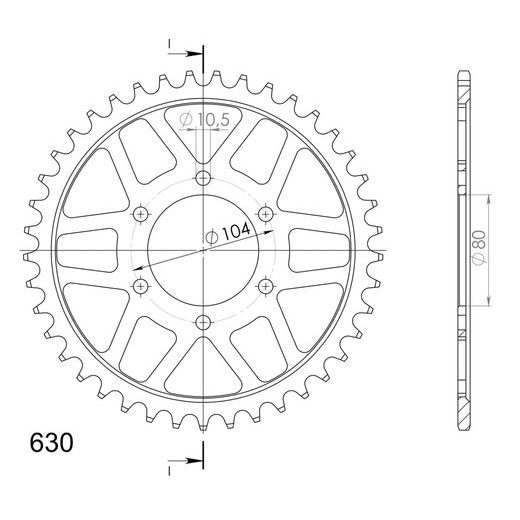 REŤAZOVÁ ROZETA SUPERSPROX RFE-501:46-BLK ČIERNA 46 ZUBOV,630