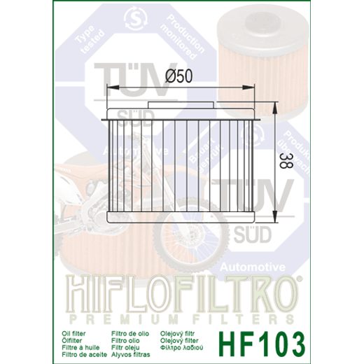 OLEJOVÝ FILTER HIFLOFILTRO HF103