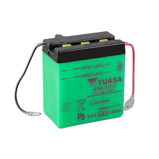 CONVENTIONAL 6V BATTERY NO ACID YUASA 6N6-1D-2