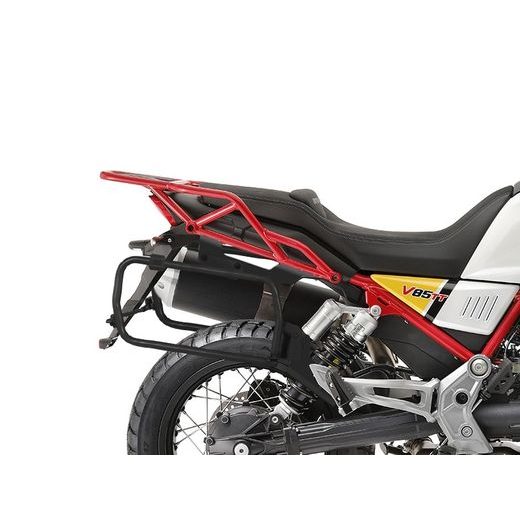 KOMPLETNÝ SADA BOČNÝCG ČIERNYCH HLINÍKOVÝCH KUFROV SHAD TERRA BLACK, 36/47 L LITROV, VRÁTANE MONTÁŽNEJ SADY A PLATNI SHAD MOTO GUZZI V 85 TT