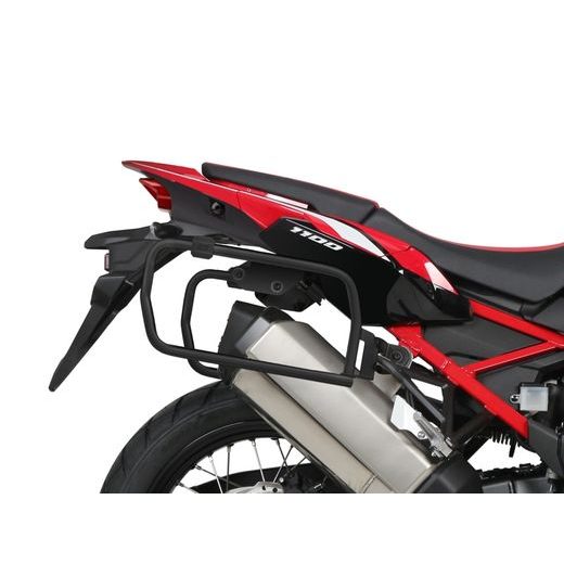 KOMPLETNÝ SADA ČIERNYCH HLINÍKOVÝCH KUFROV SHAD TERRA BLACK, 48 LITROV VRCHNÝ KUFOR, 36/47 LITROV BOČNÉ KUFRE, VRÁTANE MONTÁŽNEJ SADY A PLATNI SHAD HONDA CRF 1100 AFRICA TWIN