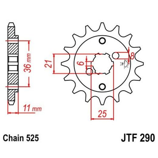 REŤAZOVÉ KOLIEČKO JT JTF 290-14 14 ZUBOV,525