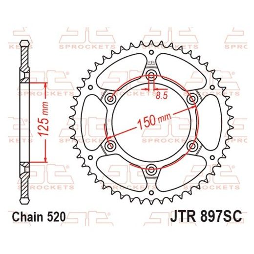 REŤAZOVÁ ROZETA JT JTR 897-40SC 40 ZUBOV,520 SELF CLEANING LIGHTWEIGHT