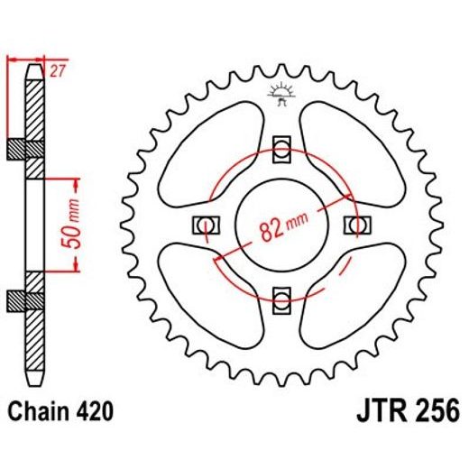 REŤAZOVÁ ROZETA JT JTR 256-43 43 ZUBOV,420
