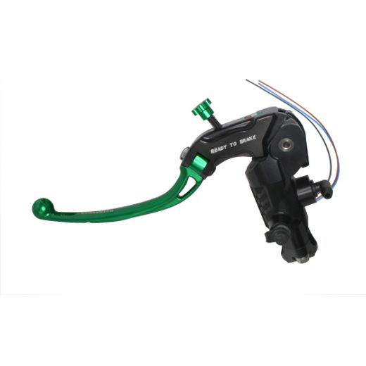 CLUTCH MASTER CYLINDER READY TO BRAKE ACCOSSATO 16X18 WITH GREEN FOLDING LEVER (NUT + LEVER)