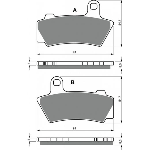 BRZDOVÉ OBLOŽENIE GOLDFREN 443 S33 STREET ZADNÁ