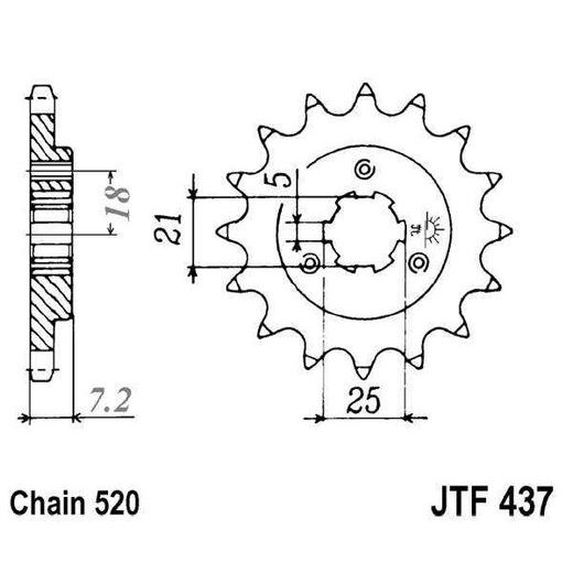 REŤAZOVÉ KOLIEČKO JT JTF 437-16 16 ZUBOV,520