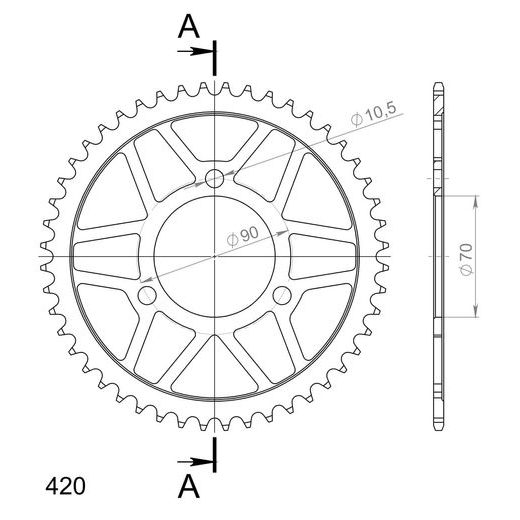 REŤAZOVÁ ROZETA SUPERSPROX RFE-239:48-BLK ČIERNA 48 ZUBOV,420