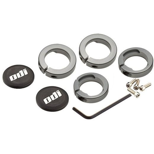 ODI GRIPS SET LOCK JAW CLAMPS W/SNAP CAPS - GRAY