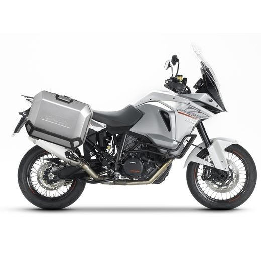 KOMPLETNÝ SADA BOČNÝCG ČIERNYCH HLINÍKOVÝCH KUFROV SHAD TERRA BLACK, 36/47 L LITROV, VRÁTANE MONTÁŽNEJ SADY A PLATNI SHAD KTM ADVENTURE 1090, 1190, SUPER ADVENTURE 1290 (R, S)