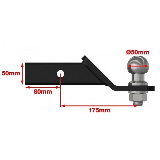 TRAILER HITCH BALL MOUNT STL BLACK