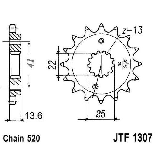 REŤAZOVÉ KOLIEČKO JT JTF 1307-15RB 15 ZUBOV,520