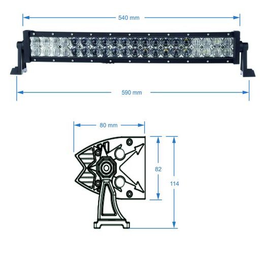 SHARK LED LIGHT BAR 20", CURVED, 120W, R 560 MM - 5D - LED SVETLO - SVETEĽNÁ RAMPA