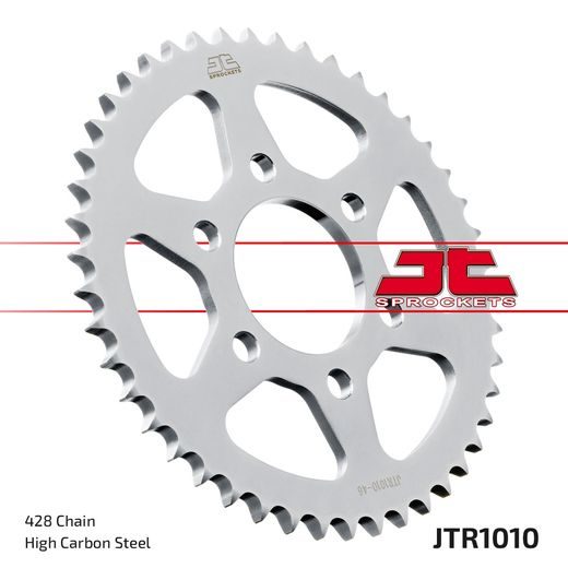 REŤAZOVÁ SADA EK - STRIEBORNÝ REŤAZ 428 DEH, NETESNENÝ, KOLIESKO JT, ROZETA JT PRE BENELLI TNT 125 TORNADO 2017-2021