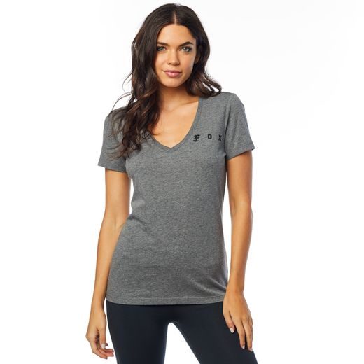 FOX THE SUPER FOX SS VNECK TEE, HEATHER GRAPHITE, LFS18F