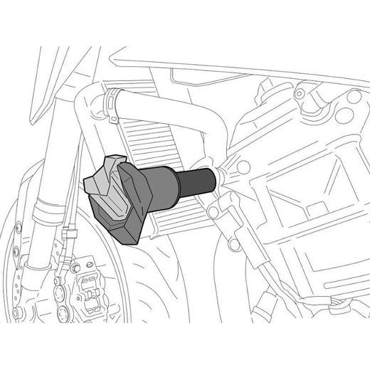 FRAME SLIDERS PUIG R12 5584N ČIERNY S ŠEDOU GUMOU