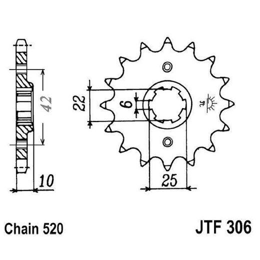 REŤAZOVÉ KOLIEČKO JT JTF 306-15 15 ZUBOV,520