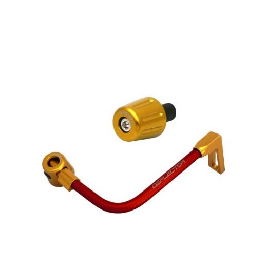 LEVER GUARD ACCOSSATO WITH RED HOSE AND JOINT RIGHT, ALUMINIUM