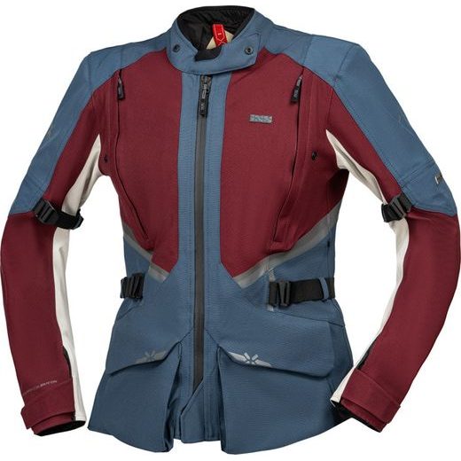 WOMEN'S LAMINATED JACKET IXS TOURSTER-STX 1.0 X2-111605 BORDEAUX-BLUE-COOL GREY D2XL