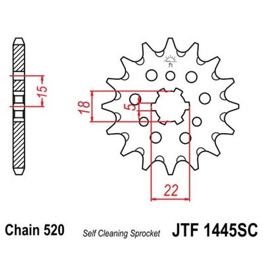 REŤAZOVÉ KOLIEČKO JT JTF 1445-12SC 12 ZUBOV,520 SELF CLEANING LIGHTWEIGHT