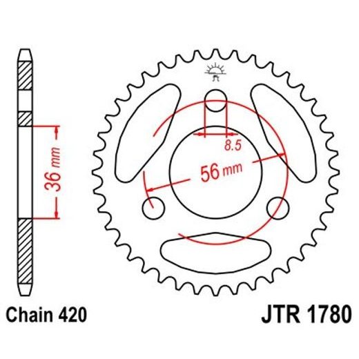 REŤAZOVÁ SADA EK - STRIEBORNÝ REŤAZ 420 DEH, NETESNENÝ, KOLIESKO SUPERSPROX, ROZETA JT PRE SUZUKI JR 50 1985-2006