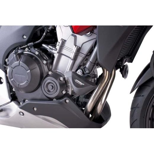 FRAME SLIDERS PUIG PRO 6468N ČIERNY S ŠEDOU GUMOU