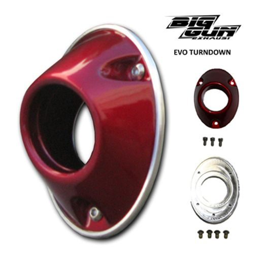 BIG GUN TURNDOWN END CAP ASSEMBLY EVO MX / ATV - RED