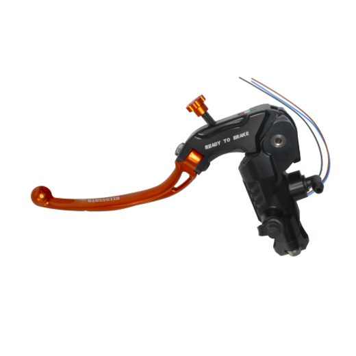 CLUTCH MASTER CYLINDER READY TO BRAKE ACCOSSATO 16X18 WITH ORANGE FOLDING LEVER (NUT + LEVER)