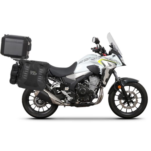 COMPLETE SET OF SHAD TERRA TR40 ADVENTURE SADDLEBAGS AND SHAD TERRA BLACK ALUMINIUM 55L TOPCASE, INCLUDING MOUNTING KIT SHAD HONDA CB 500 X