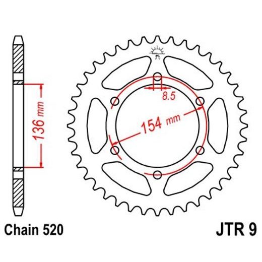 REŤAZOVÁ ROZETA JT JTR 9-47 47 ZUBOV,520