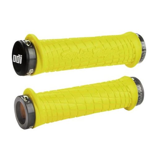 ODI GRIPS TROY LEE DESIGNS SIGNATURE ATV LOCK-ON BONUS PACK YELLOW W/GRAY CLAMPS