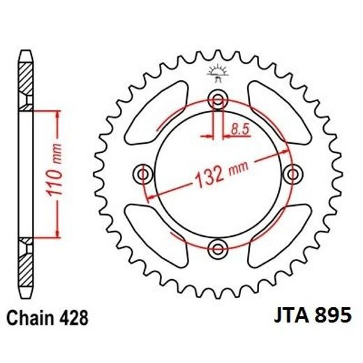 HLINÍKOVÁ REŤAZOVÁ ROZETA JT JTA 895-49 49 ZUBOV,428