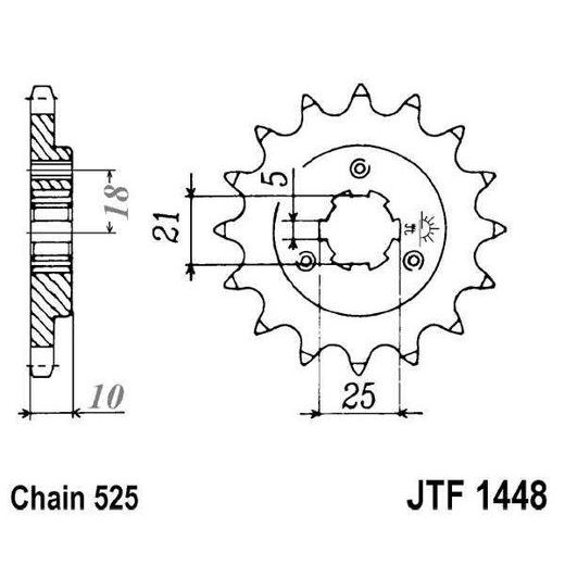 REŤAZOVÉ KOLIEČKO JT JTF 1448-15 15 ZUBOV,525