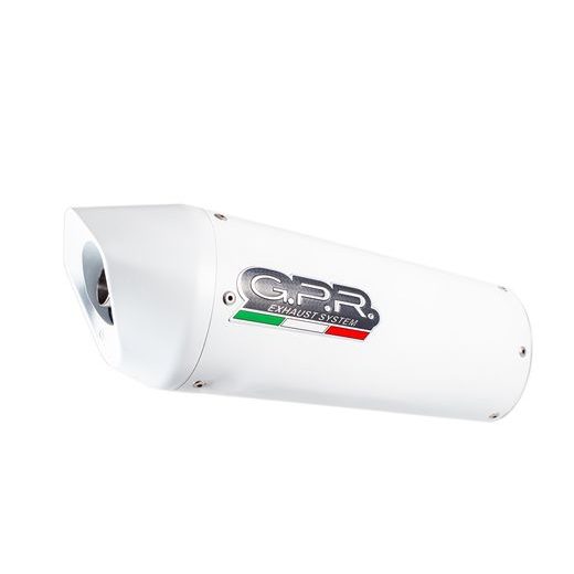 DUAL SLIP-ON EXHAUST GPR ALBUS Y.72.ALB WHITE GLOSSY INCLUDING REMOVABLE DB KILLERS AND LINK PIPES