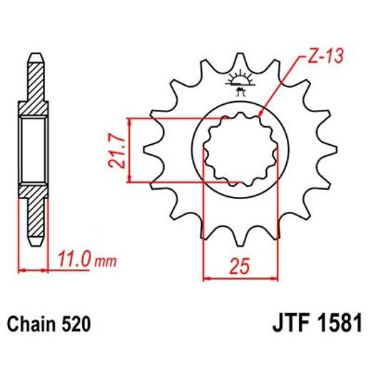 REŤAZOVÉ KOLIEČKO JT JTF 1581-17 17 ZUBOV,520