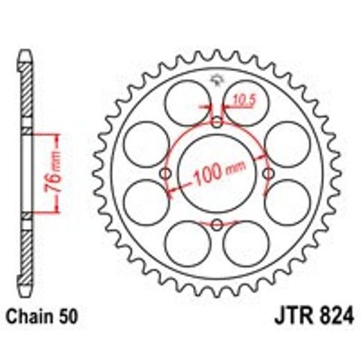 REŤAZOVÁ ROZETA JT JTR 824-40 40 ZUBOV,530