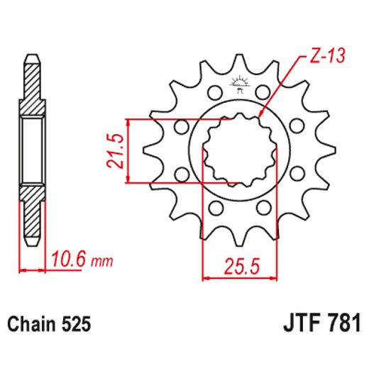 REŤAZOVÉ KOLIEČKO JT JTF 781-14 14 ZUBOV,525