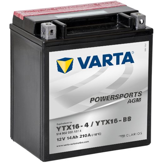 VARTA 12V/14AH MOTO, YTX16-BS