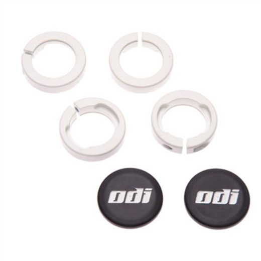 ODI GRIPS SET LOCK JAW CLAMPS W/SNAP CAPS - WHITE