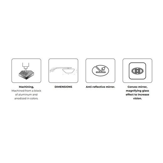 ZPÄTNÉ ZRKADLO PUIG AILERON 22566N ČIERNA PRAVÝ