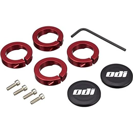 ODI GRIPS SET LOCK JAW CLAMPS W/SNAP CAPS - RED