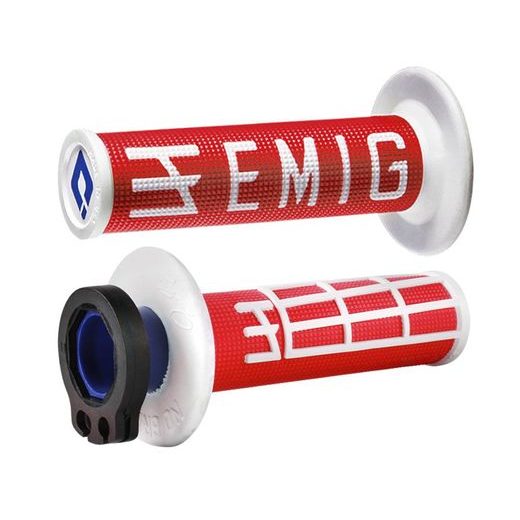 ODI GRIPS MX LOCK-ON V2 EMIG 4-STROKE RED/WHITE