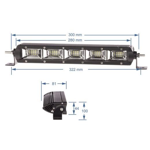 SHARK LED LIGHT BAR , ETI LED, 11",50W - LED SVETLO - SVETEĽNÁ RAMPA