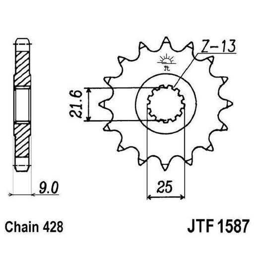 REŤAZOVÉ KOLIEČKO JT JTF 1587-20 20 ZUBOV,428