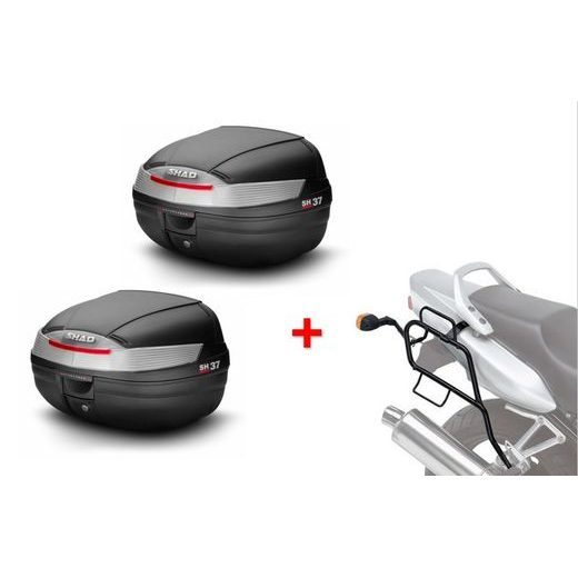 TOP CASE WITH SIDE MASTER FITTING KIT SHAD SH37 ČIERNA KAWASAKI VERSYS 650